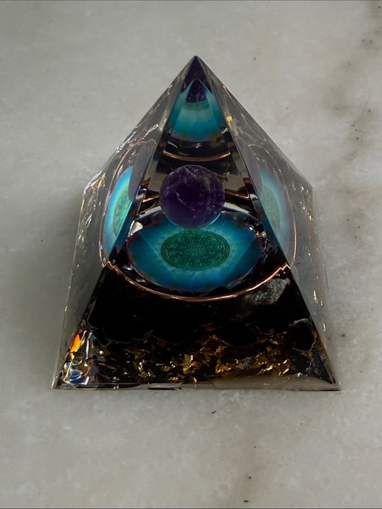 Handmade Other - Amethyst Orgonite Pyramid Decorative Home Accent